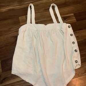 Button Sided Cream Crop Top✨